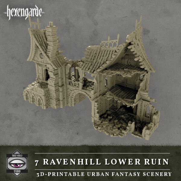 720X720-005 Ravenhill Lower Ruin - Hexengarde para Escenografía Fantasía