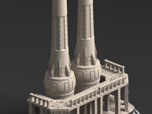 Chimenea doble con plataformas
