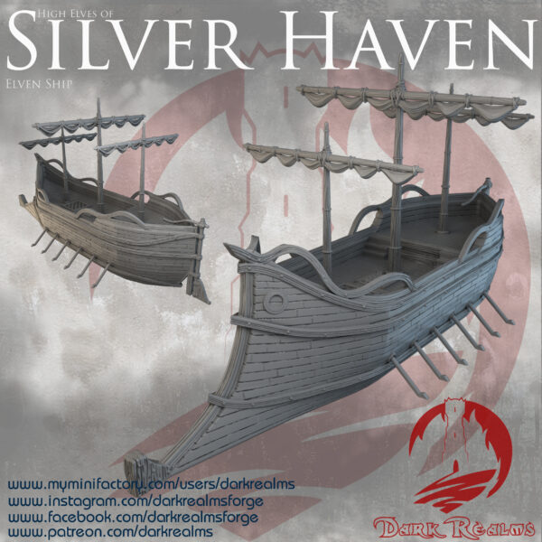 Elven Ship MMF barco de los elfos - Escenografía fantasía