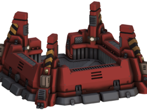 búnker futurista con pilares para wargames · Búnker con cuatro pilares