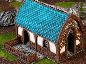 barracones élficos para escenografía de fantasía · Barracones élficos de Noldareth