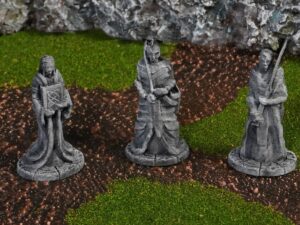 estatuas élficas para escenografía de jardines · 3 estatuas élficas de Noldareth