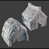cabañas de pescador para escenografía de fantasía · 2 cabañas de pescador