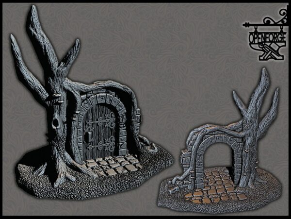 puerta fantástica para escenografía de bosque · Puerta a ninguna parte