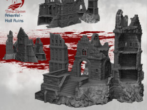 gran salón en ruinas para wargames · Gran salón en ruinas de Arkenfel