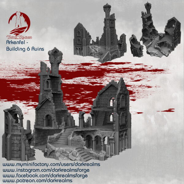 mansión gótica en ruinas para escenografía · Mansión en ruinas de Arkenfel