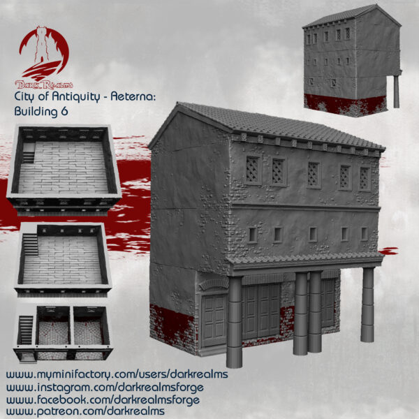 010-0456-0 edificio romano para escenografía urbana · Edificio romano con soportales