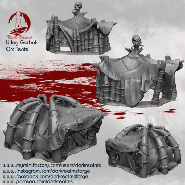 dos tiendas orcas para campamento de wargames · 2 tiendas orcas