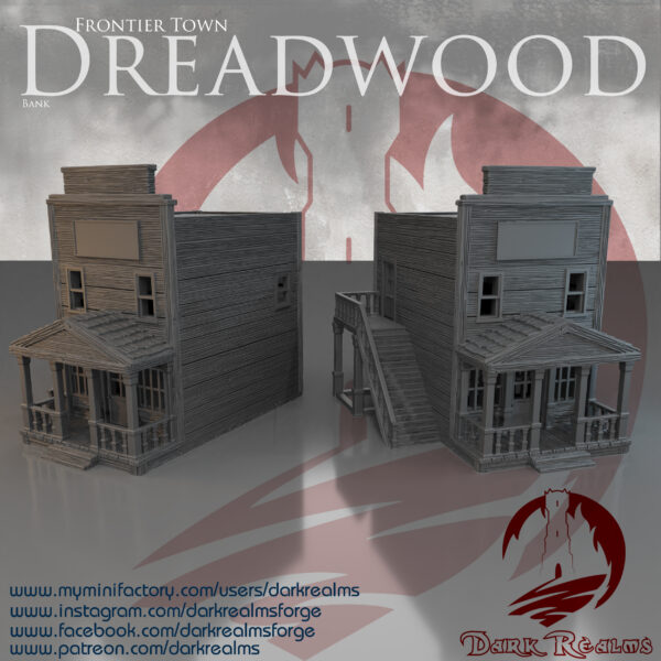banco del oeste para escenografía de pueblo · Banco del oeste de Dreadwood