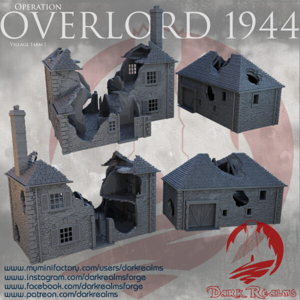 010-0910-0 granja en ruinas para escenografía histórica · Granja en ruinas de Overlord 1944