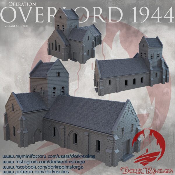 010-0911-0 iglesia de pueblo para wargames históricos · Iglesia de Overlord 1944