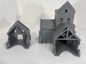 010-0912-0 iglesia europea en ruinas para wargames · Iglesia en ruinas de Overlord 1944