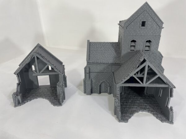 010-0912-0 iglesia europea en ruinas para wargames · Iglesia en ruinas de Overlord 1944