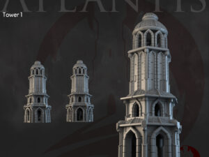 torre de atlantis para escenografía fantástica · Torre de Atlantis con arcos