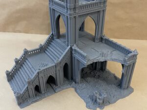 ruina industrial con escalera para wargames · Ruina industrial con escalera