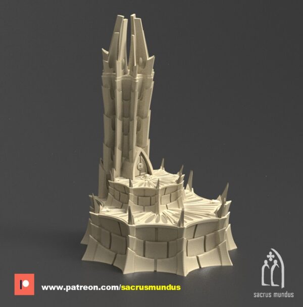 plataforma con aguja para escenografía alienígena · Plataforma con aguja de Irazar
