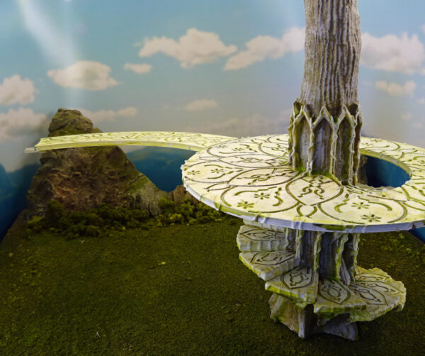 Casa árbol élfica con pasarela · vista 4