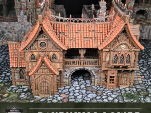 casa con arco para escenografía de fantasía · Casa con arco cubierto de Hexengarde