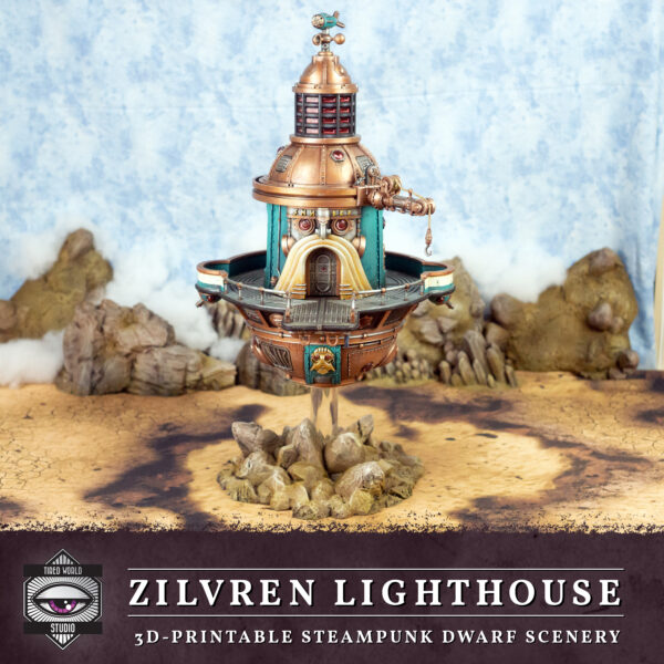 faro flotante para escenografía steampunk · Faro flotante de Zilvren
