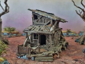 chabola del desierto para escenografía postapocalíptica · Chabola del desierto