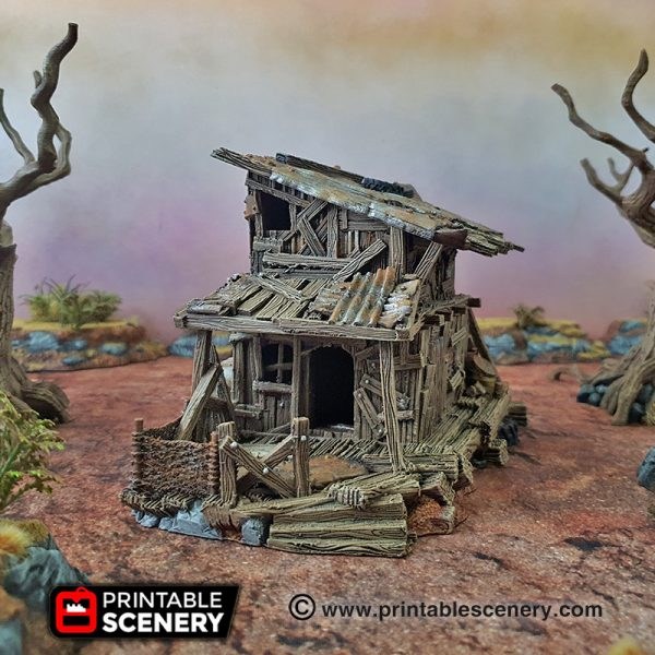 100-0105-0 chabola del desierto para escenografía postapocalíptica · Chabola del desierto