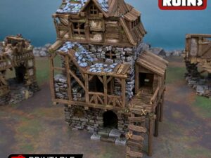 casa de guardia derruida para escenografía fantástica · Casa de guardia en ruinas · Ala este