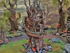 casa árbol élfica para escenografía de fantasía · Casa árbol élfica de Gloomwood