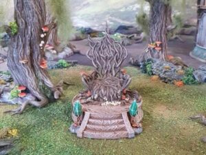trono élfico para escenografía de fantasía · Trono viviente élfico