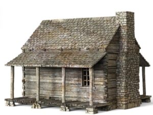 Cabaña de troncos con porche · catálogo 1
