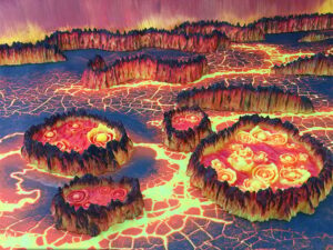 pozos de lava para escenografía volcánica · 3 pozos de lava burbujeante