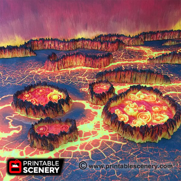 pozos de lava para escenografía volcánica · 3 pozos de lava burbujeante