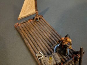 2017-12-20_21.24.42 balsa con vela para escenografía · Balsa de río con vela