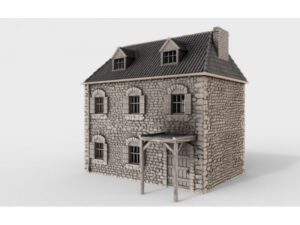 granja de piedra para escenografía medieval · edificio completo