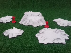 volcán con cráteres para escenografía fantástica · Volcán y 5 cráteres