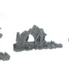 pack de tres ruinas con arcos para escenografía · 3 ruinas góticas con arcos