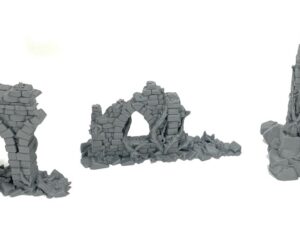 pack de tres ruinas con arcos para escenografía · 3 ruinas góticas con arcos