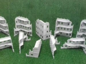 pack de diez ruinas urbanas para wargames · 10 ruinas WTC sin contenedores