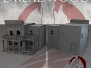 Buiding 6 MMF Edificio del oeste para wargames Dreadwood con porche y balcón