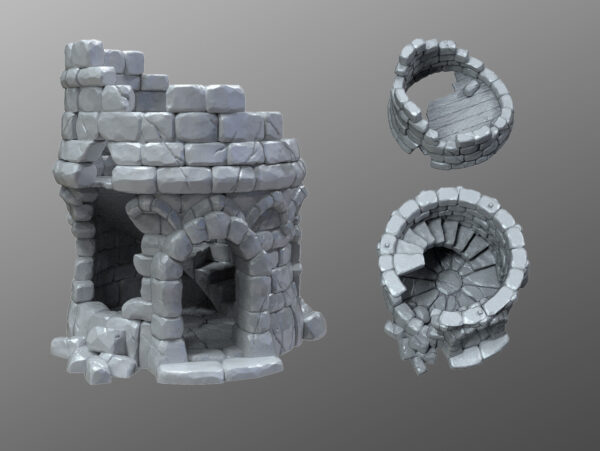 Makers Anvil - Ruined Tower - Render Torre en ruinas · Ruined Town · catálogo 4