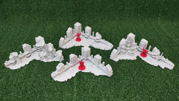 Tyranid ground ruins - warhammer 40k terrain (3) corner ruin