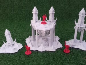 Isla flotante con pilares · Elfos oscuros · catálogo 1