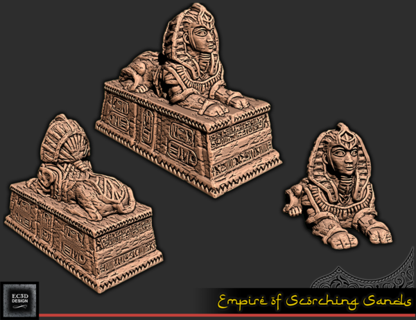 portada estatua de esfinge para escenografía fantástica · Estatua de esfinge