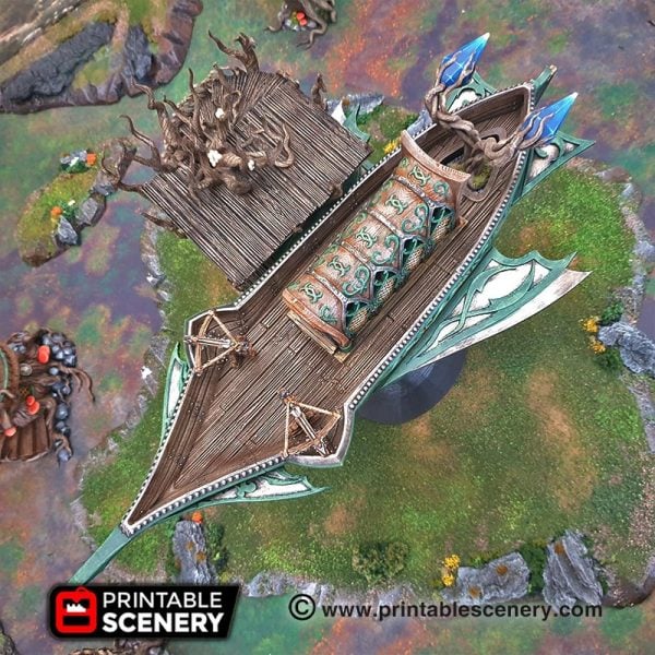 portada nave élfica para escenografía de fantasía · Nave élfica Sky Reaver