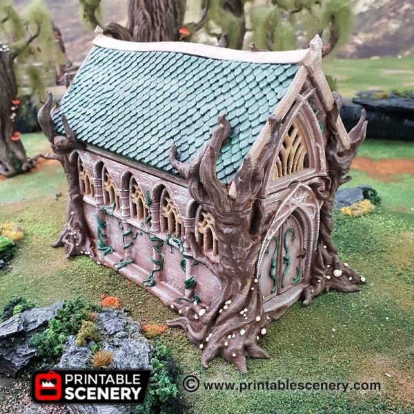 portada salón élfico para escenografía de fantasía · Salón viviente de los elfos