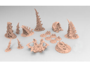 portada pack de terreno alienígena para wargames · Pack Tyranid 6 · 16 piezas