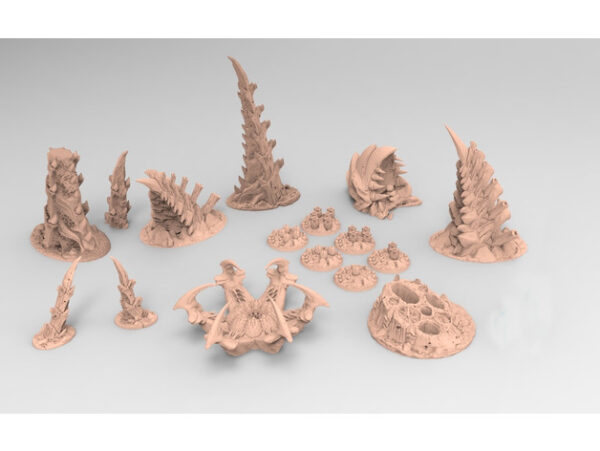 portada pack de terreno alienígena para wargames · Pack Tyranid 6 · 16 piezas