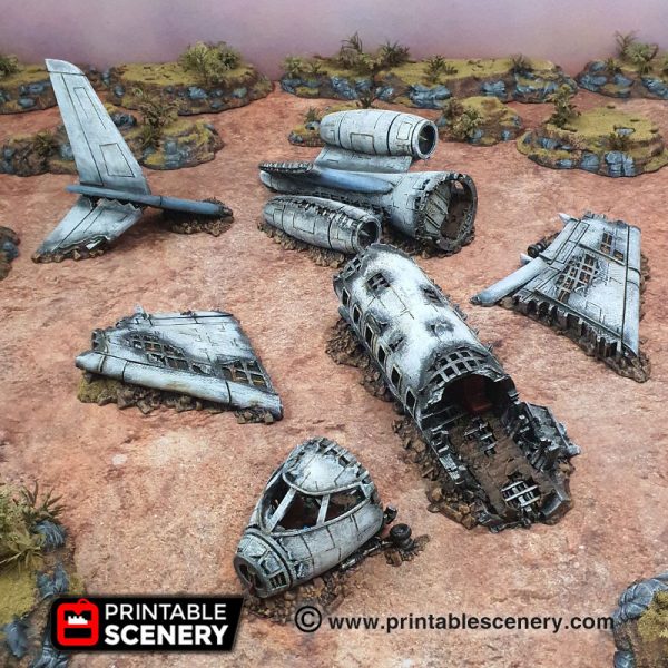 portada restos de avión para escenografía · Avión estrellado · Wasteworld