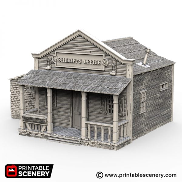 oficina del sheriff para escenografía western · Oficina del sheriff y cárcel