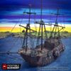 portada barco pirata para escenografía de aventuras · Barco negro pirata