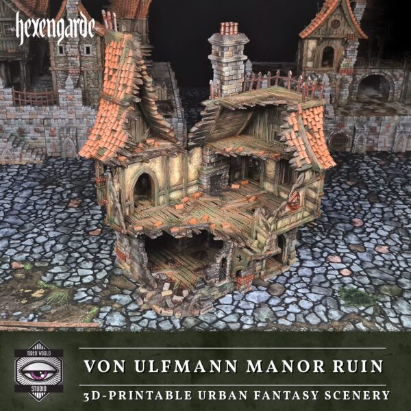 Mansión en ruinas para escaramuzas · Mansión Von Ulfmann en ruinas · Hexengarde